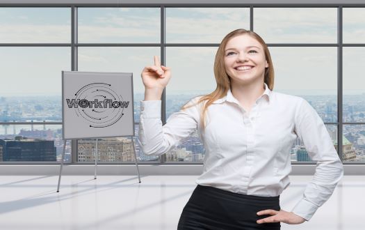 Woman lawyer celebrating effective workflow